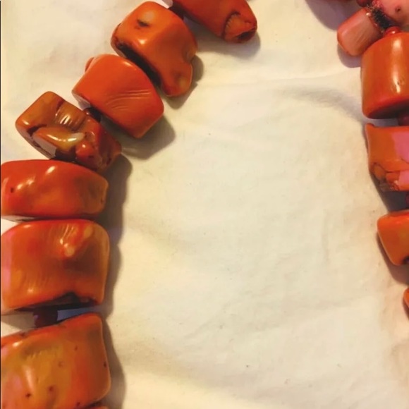 AUTH ANTIQUE Natural Undyed Red CORAL Necklace - Picture 7 of 11
